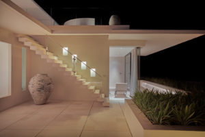 white limestone exterior floor