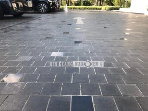 หินปูถนน cobblestone หินแกรนิต