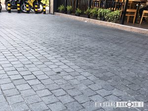 หินปูถนน cobblestone หินแกรนิต