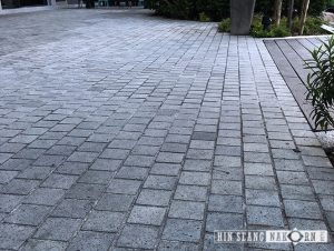 หินปูถนน cobblestone หินแกรนิต