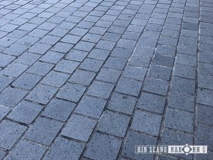 หินปูถนน cobblestone หินแกรนิต