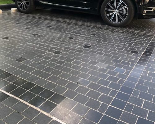 hsn-black-granite-antique-paving-installed-parking-car